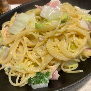 白菜クリームパスタ